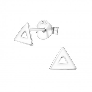 Triangle - 925 Sterling Silver Simple Stud Earrings SD34639