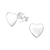 Heart - 925 Sterling Silver Simple Stud Earrings SD34895