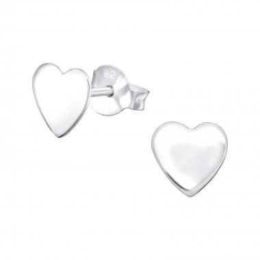 Heart - 925 Sterling Silver Simple Stud Earrings SD34895