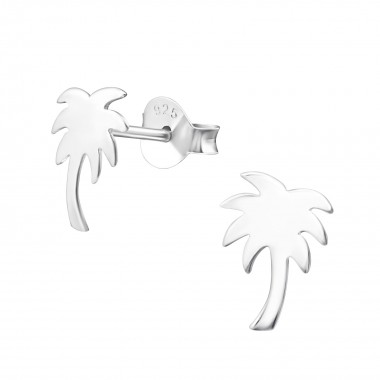 Palm Tree - 925 Sterling Silver Simple Stud Earrings SD34966