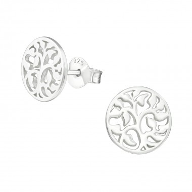 Vine - 925 Sterling Silver Simple Stud Earrings SD34989