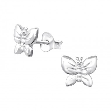 Butterfly - 925 Sterling Silver Simple Stud Earrings SD35176