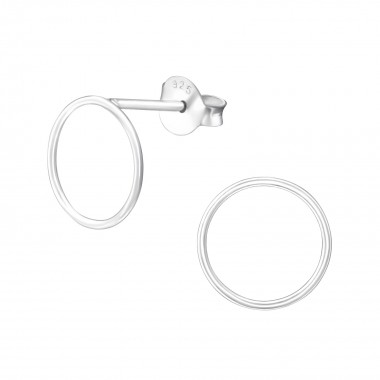 Circle - 925 Sterling Silver Simple Stud Earrings SD35396