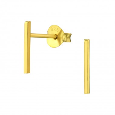 Bar - 925 Sterling Silver Simple Stud Earrings SD35399