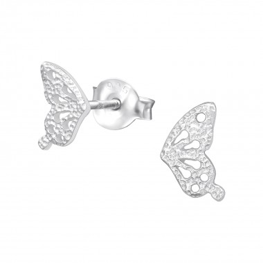 Butterfly - 925 Sterling Silver Simple Stud Earrings SD35446