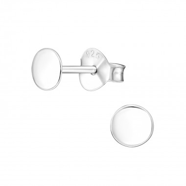 Circle - 925 Sterling Silver Simple Stud Earrings SD35692