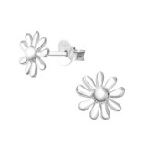 Flower - 925 Sterling Silver Simple Stud Earrings SD36118