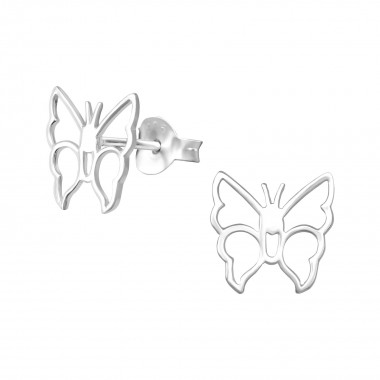 Butterfly - 925 Sterling Silver Simple Stud Earrings SD36202