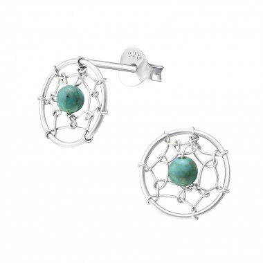 Dream Catcher - 925 Sterling Silver Simple Stud Earrings SD36527