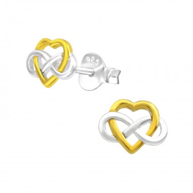 Celtic Heart - 925 Sterling Silver Simple Stud Earrings SD36670