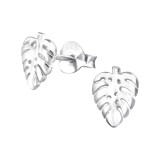 Leaf - 925 Sterling Silver Simple Stud Earrings SD36677