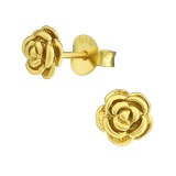 Rose - 925 Sterling Silver Simple Stud Earrings SD36687