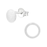 Round - 925 Sterling Silver Simple Stud Earrings SD36946