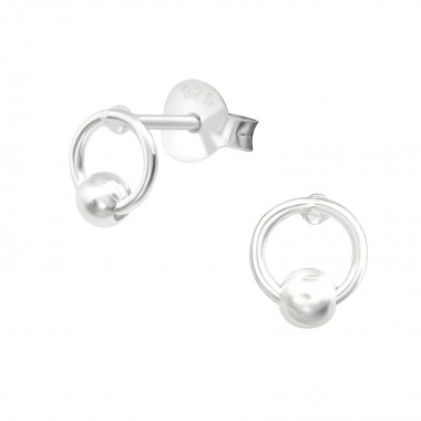 Ring - 925 Sterling Silver Simple Stud Earrings SD36956