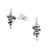 Knot - 925 Sterling Silver Simple Stud Earrings SD36957