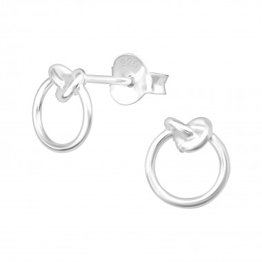 Knot - 925 Sterling Silver Simple Stud Earrings SD36976