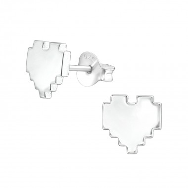 Heart - 925 Sterling Silver Simple Stud Earrings SD37181