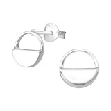 Semicircle - 925 Sterling Silver Simple Stud Earrings SD37183