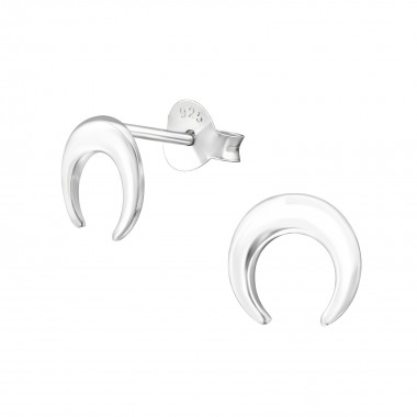 Moon - 925 Sterling Silver Simple Stud Earrings SD37329