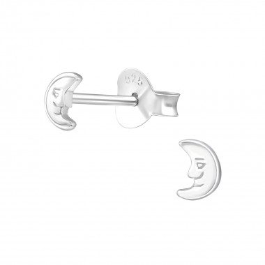 Moon - 925 Sterling Silver Simple Stud Earrings SD37330
