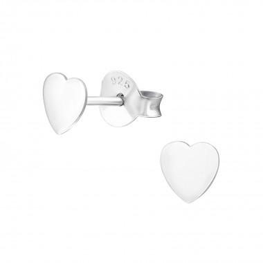 Heart - 925 Sterling Silver Simple Stud Earrings SD37341