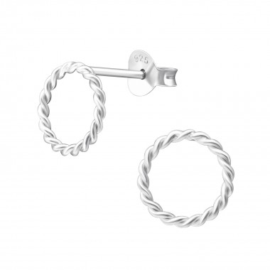 Circle - 925 Sterling Silver Simple Stud Earrings SD37520