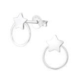 Star - 925 Sterling Silver Simple Stud Earrings SD37664