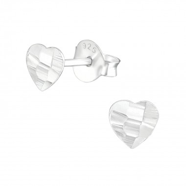 Heart - 925 Sterling Silver Simple Stud Earrings SD37746