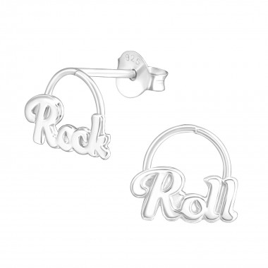 Rock And Roll - 925 Sterling Silver Simple Stud Earrings SD37752