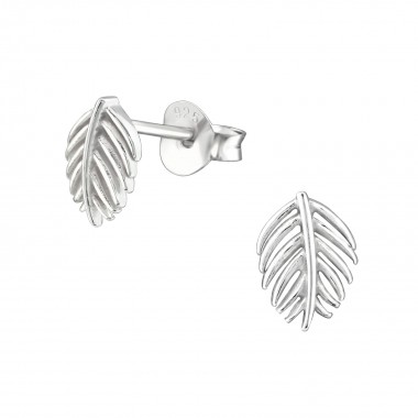 Leaf - 925 Sterling Silver Simple Stud Earrings SD37897