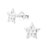 Star - 925 Sterling Silver Simple Stud Earrings SD38018