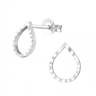 Pear - 925 Sterling Silver Simple Stud Earrings SD38019