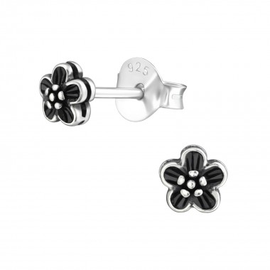 Flower - 925 Sterling Silver Simple Stud Earrings SD38176