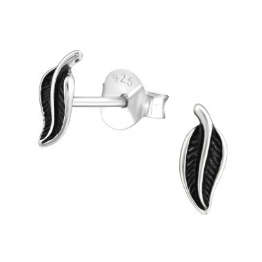 Leaf - 925 Sterling Silver Simple Stud Earrings SD38177