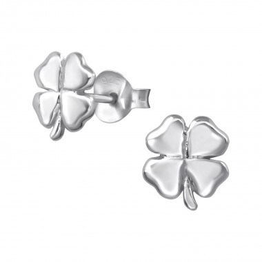 Lucky Clover - 925 Sterling Silver Simple Stud Earrings SD38178