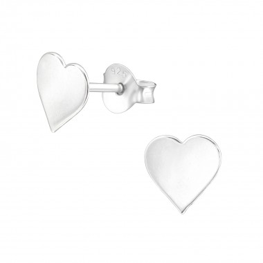 Heart - 925 Sterling Silver Simple Stud Earrings SD38348