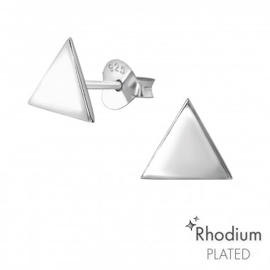 Triangle - 925 Sterling Silver Simple Stud Earrings SD38349
