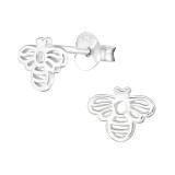 Bee - 925 Sterling Silver Simple Stud Earrings SD38407
