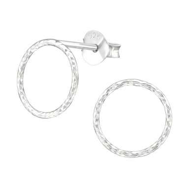 Circle - 925 Sterling Silver Simple Stud Earrings SD38485
