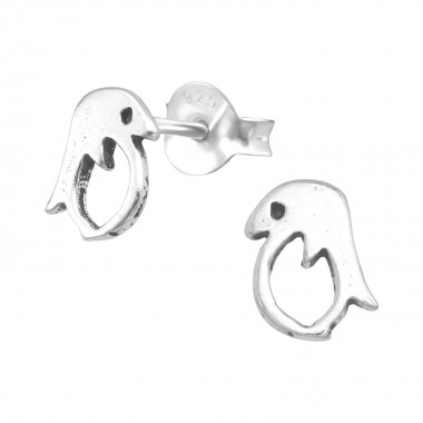 Penguin - 925 Sterling Silver Simple Stud Earrings SD38487