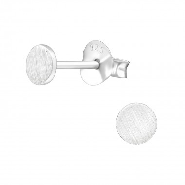 Round - 925 Sterling Silver Simple Stud Earrings SD38498
