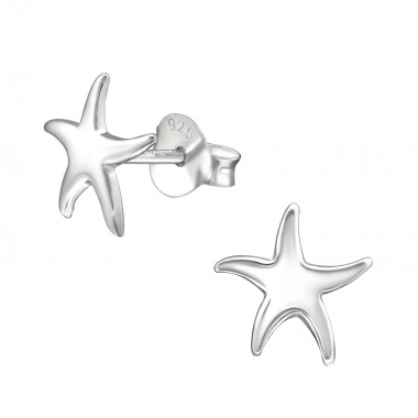 Starfish - 925 Sterling Silver Simple Stud Earrings SD38507