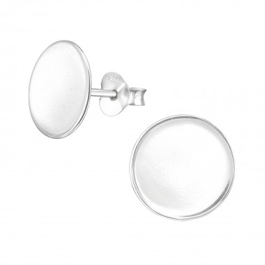 Round - 925 Sterling Silver Simple Stud Earrings SD38531