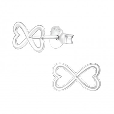Bow - 925 Sterling Silver Simple Stud Earrings SD38575