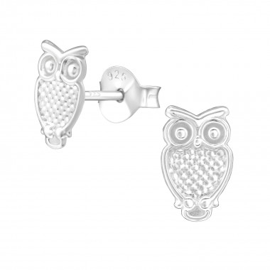 Owl - 925 Sterling Silver Simple Stud Earrings SD38607
