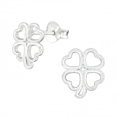 Lucky Clover - 925 Sterling Silver Simple Stud Earrings SD38682