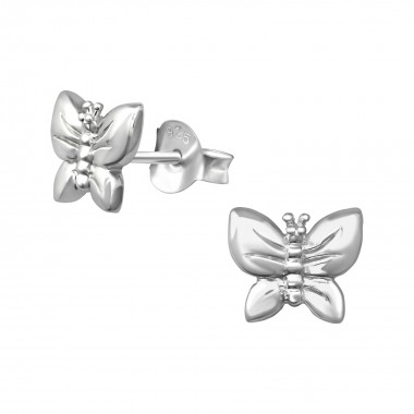 Butterfly - 925 Sterling Silver Simple Stud Earrings SD38877