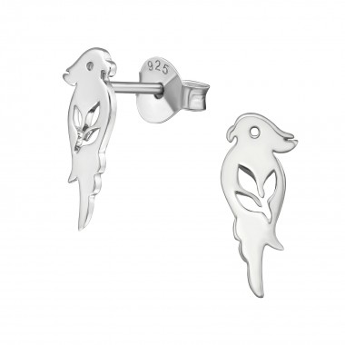 Parrot - 925 Sterling Silver Simple Stud Earrings SD38879