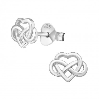 Celtic Heart - 925 Sterling Silver Simple Stud Earrings SD38887