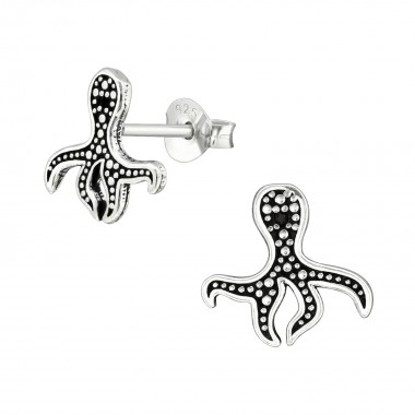 Octopus - 925 Sterling Silver Simple Stud Earrings SD38897